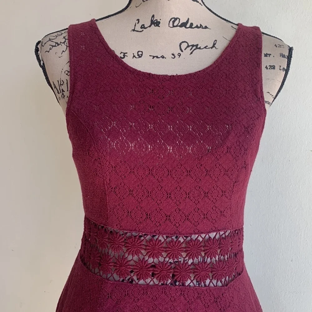 Free People Daisy Waist Merlot Dress Size 4